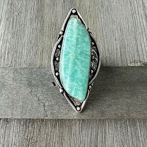 Natural Amazonite 925 Stamped Ring